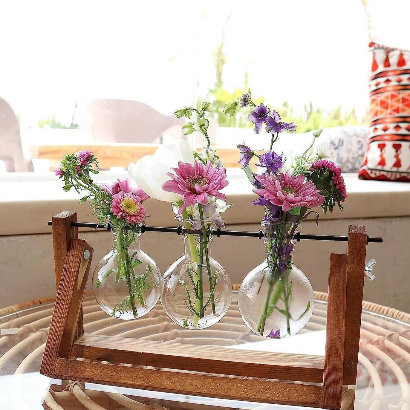 Wooden Vase Holder, Hydroponic Plant Holder, Home Decoration, Creative Vase Holder, Glass Vase Holder, Solid Wood Flower Holder