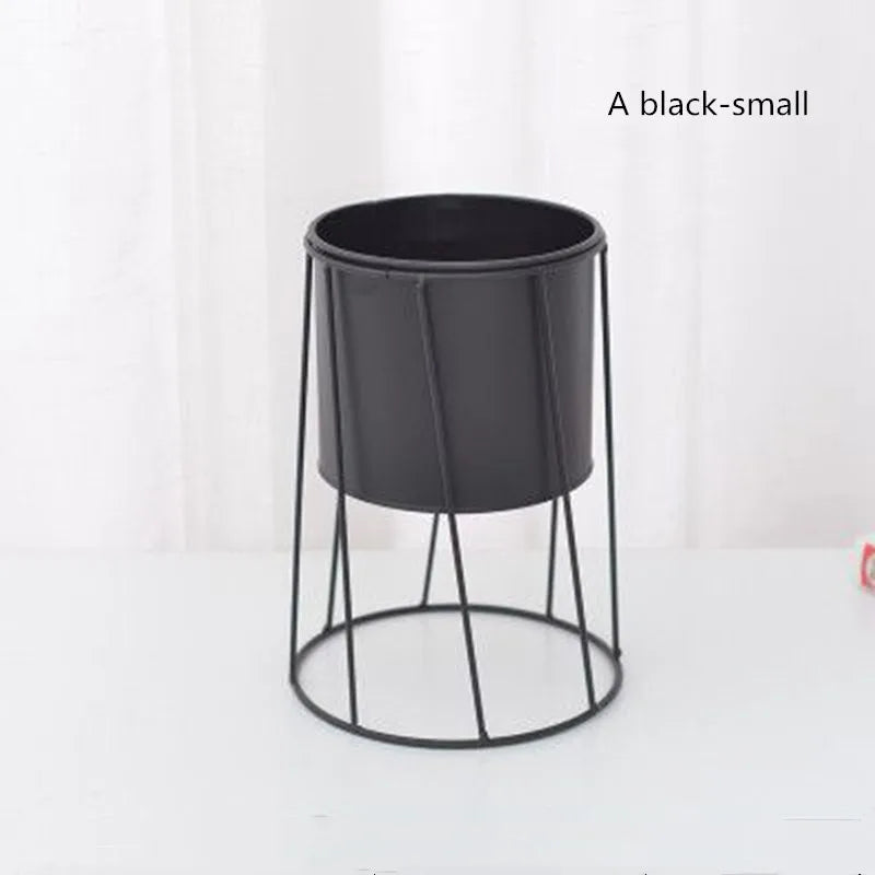 Plant Pot Nordic Creative Indoor Balcony Table Flower Pot Decoration Flower Stand Home Decoration Wrought Iron Metal Pot