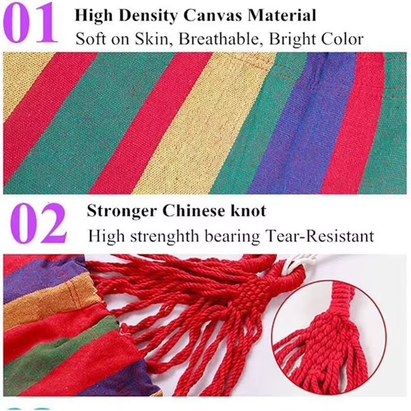 Portable Hammocks Single or Double Hammocks Outdoor and Indoor Camping Accessories with Slings and Hooks