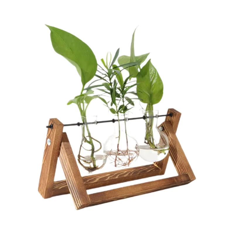 Wooden Vase Holder, Hydroponic Plant Holder, Home Decoration, Creative Vase Holder, Glass Vase Holder, Solid Wood Flower Holder