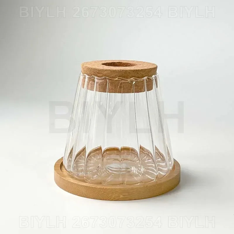 Glass Small Flower Pots for Plants Hydroponics Plant Pots Transparent Flower Vase with Tray Office Home Decoration Accessories