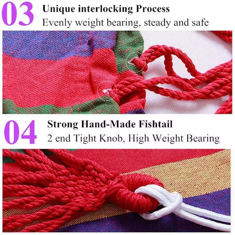 Portable Hammocks Single or Double Hammocks Outdoor and Indoor Camping Accessories with Slings and Hooks