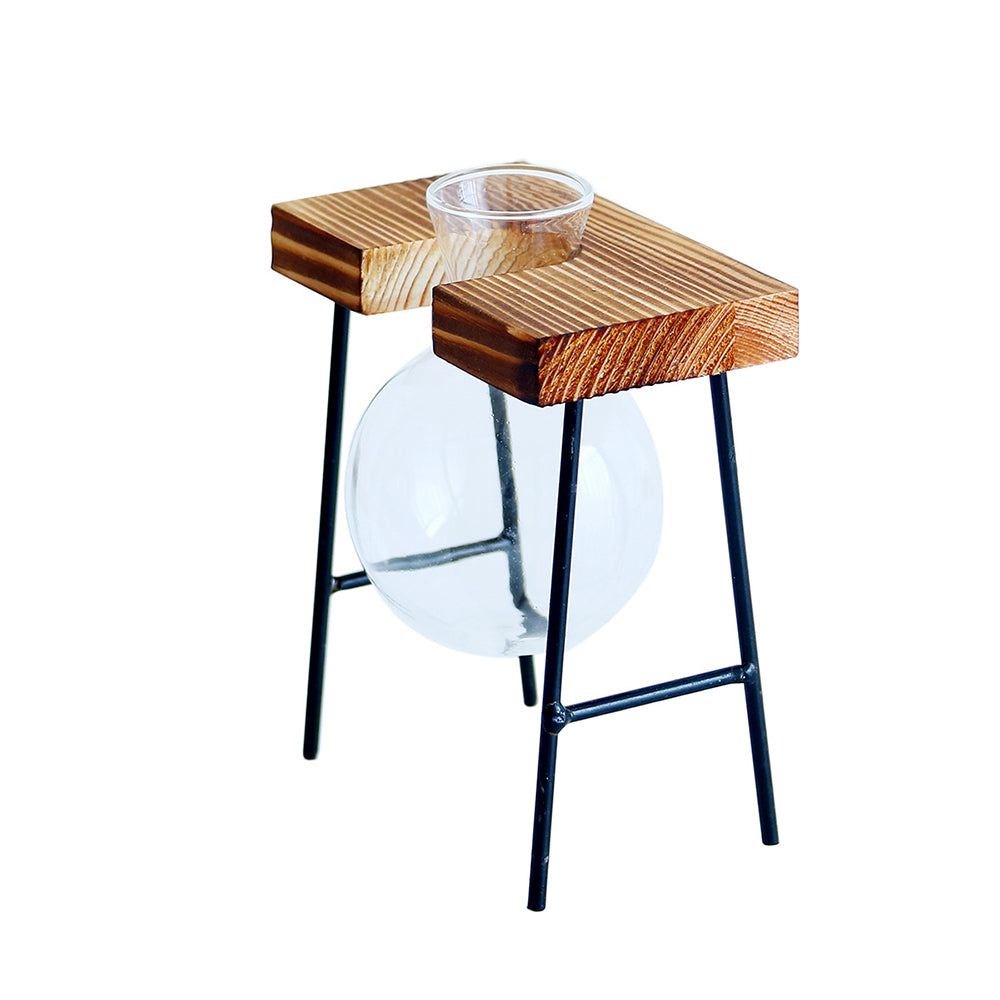 Nordic Style Creative Wooden Frame Hydroponic Vase