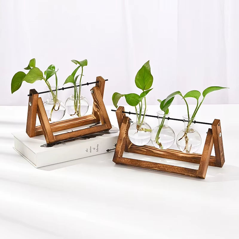 Wooden Vase Holder, Hydroponic Plant Holder, Home Decoration, Creative Vase Holder, Glass Vase Holder, Solid Wood Flower Holder