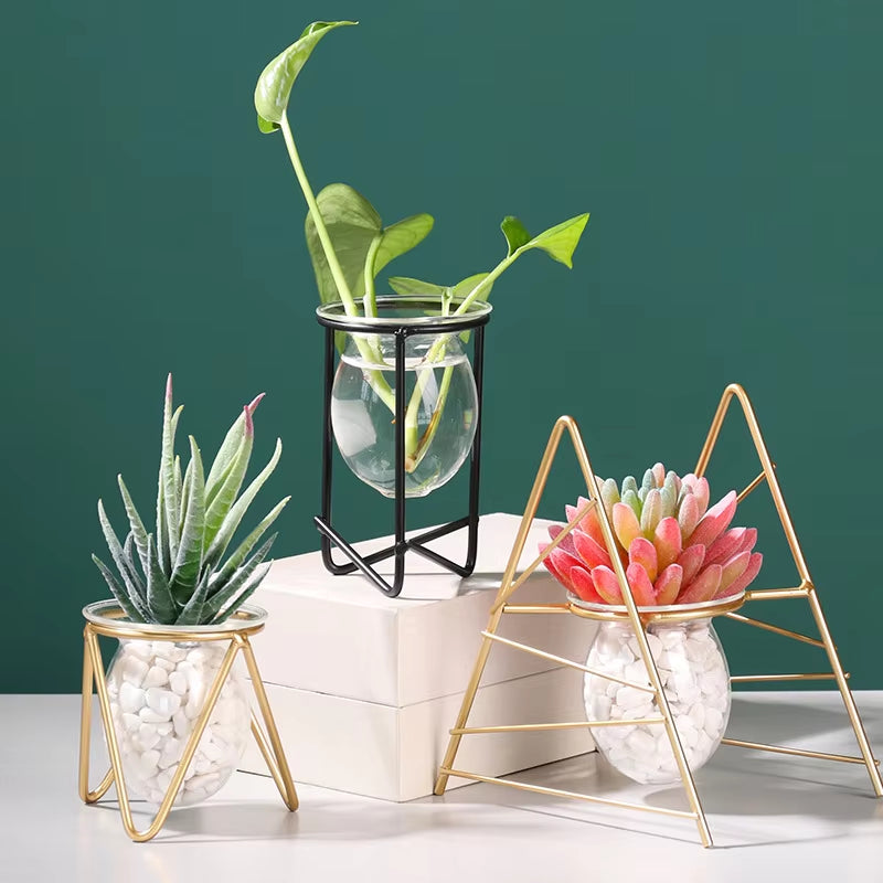Terrarium Flower Vase for Home Hydroponic Plant Vase Glass Containers Nordic Art Retro Home Garden Craft Ornaments Jarrones Hot