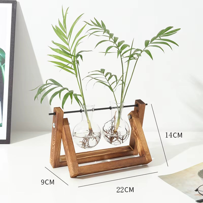 Wooden Vase Holder, Hydroponic Plant Holder, Home Decoration, Creative Vase Holder, Glass Vase Holder, Solid Wood Flower Holder