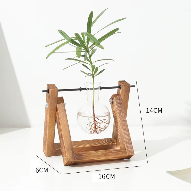 Wooden Vase Holder, Hydroponic Plant Holder, Home Decoration, Creative Vase Holder, Glass Vase Holder, Solid Wood Flower Holder