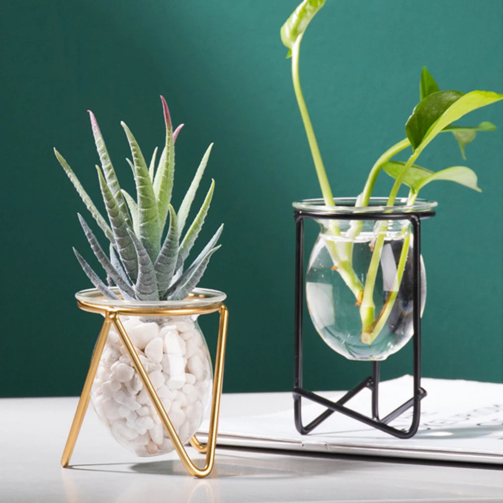 Terrarium Flower Vase for Home Hydroponic Plant Vase Glass Containers Nordic Art Retro Home Garden Craft Ornaments Jarrones Hot