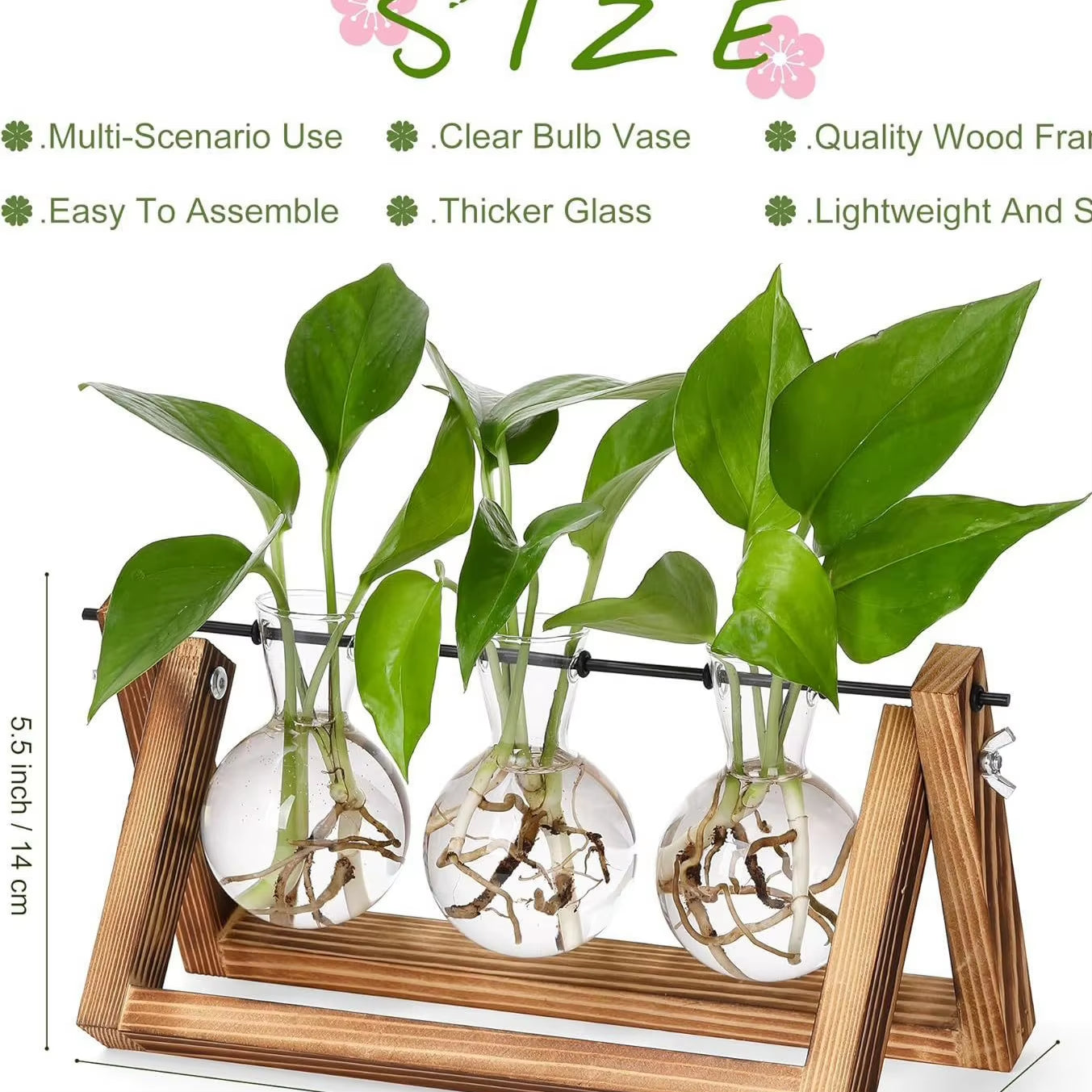 Wooden Vase Holder, Hydroponic Plant Holder, Home Decoration, Creative Vase Holder, Glass Vase Holder, Solid Wood Flower Holder