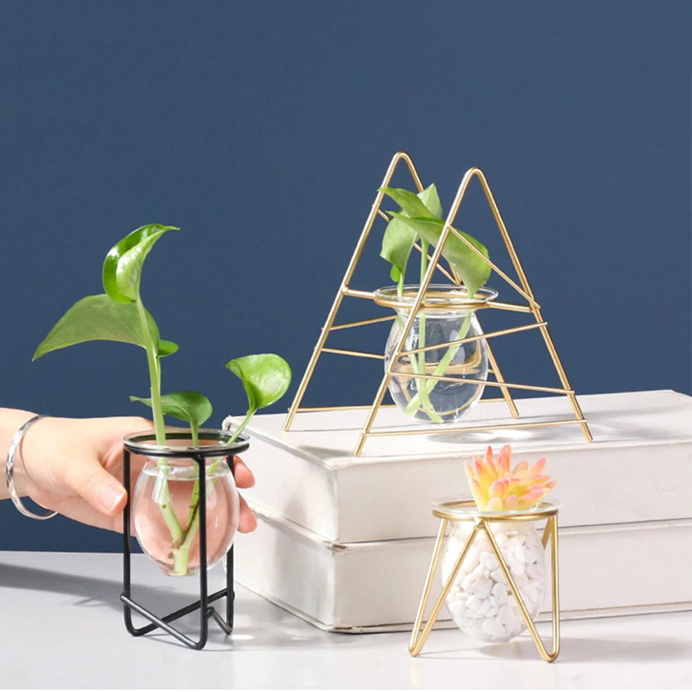 Terrarium Flower Vase for Home Hydroponic Plant Vase Glass Containers Nordic Art Retro Home Garden Craft Ornaments Jarrones Hot