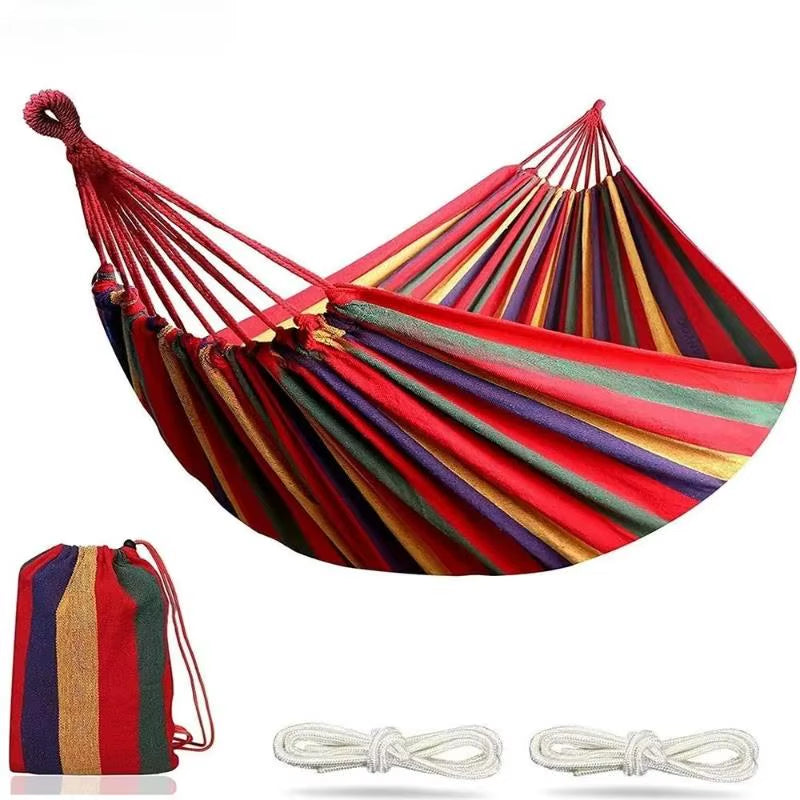 Portable Hammocks Single or Double Hammocks Outdoor and Indoor Camping Accessories with Slings and Hooks