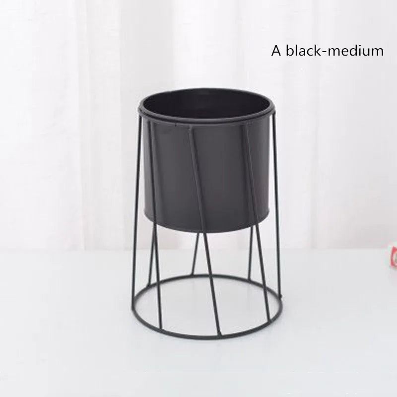 Plant Pot Nordic Creative Indoor Balcony Table Flower Pot Decoration Flower Stand Home Decoration Wrought Iron Metal Pot