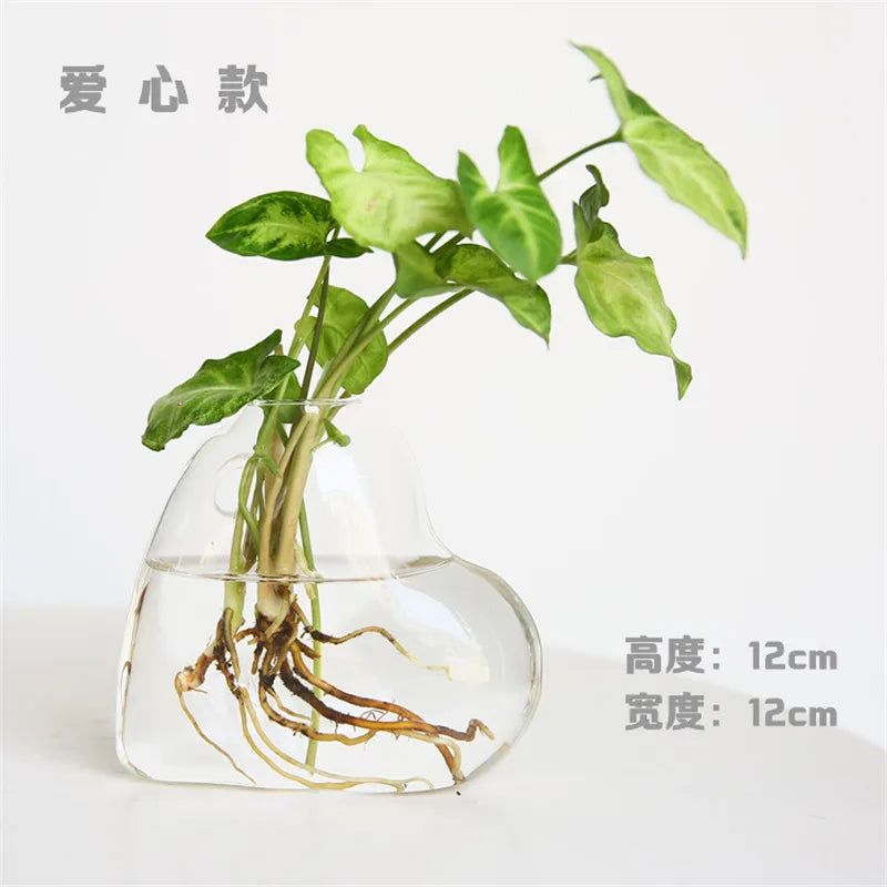 Hand Made Glass Vase Terrarium Transparent Hydroponic Flower Vase Fish Tank Aquarium Container Flower Planter Pots Home Decor