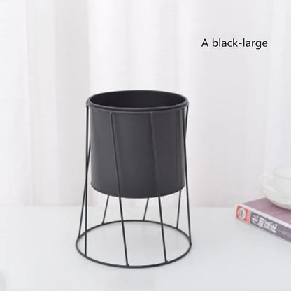 Plant Pot Nordic Creative Indoor Balcony Table Flower Pot Decoration Flower Stand Home Decoration Wrought Iron Metal Pot