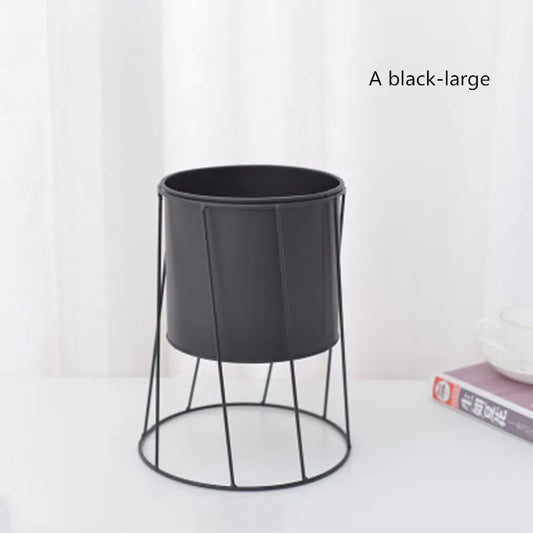 Plant Pot Nordic Creative Indoor Balcony Table Flower Pot Decoration Flower Stand Home Decoration Wrought Iron Metal Pot