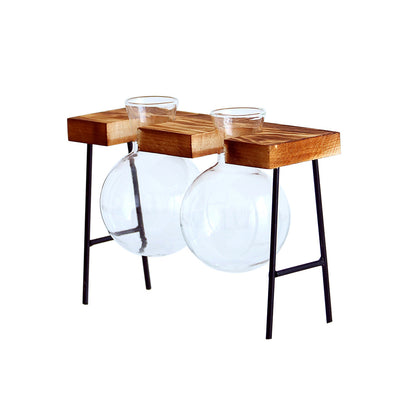Nordic Style Creative Wooden Frame Hydroponic Vase
