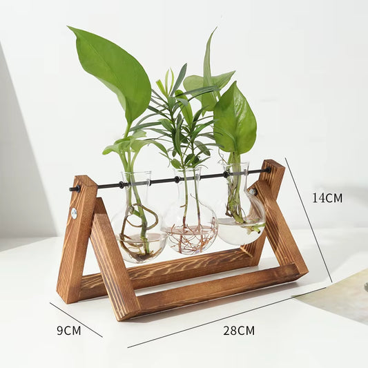 Wooden Vase Holder, Hydroponic Plant Holder, Home Decoration, Creative Vase Holder, Glass Vase Holder, Solid Wood Flower Holder