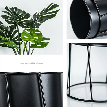 Plant Pot Nordic Creative Indoor Balcony Table Flower Pot Decoration Flower Stand Home Decoration Wrought Iron Metal Pot